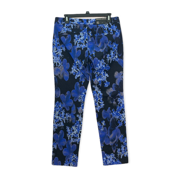Banana Republic Women's Blue Floral Print Sloan Pants 6 - Picture 3 of 7
